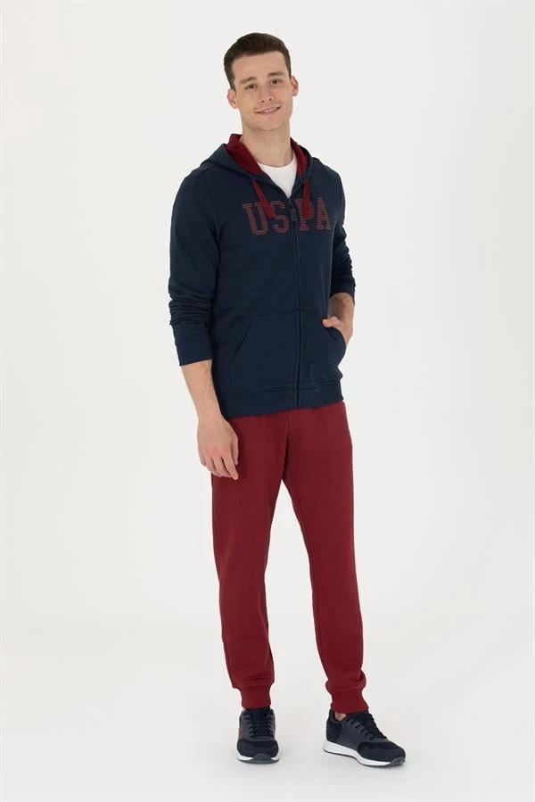 U.S. Polo Assn Nadus Uspa Baskı Erkek Alt Eşofman - Bordo 3XL Beden