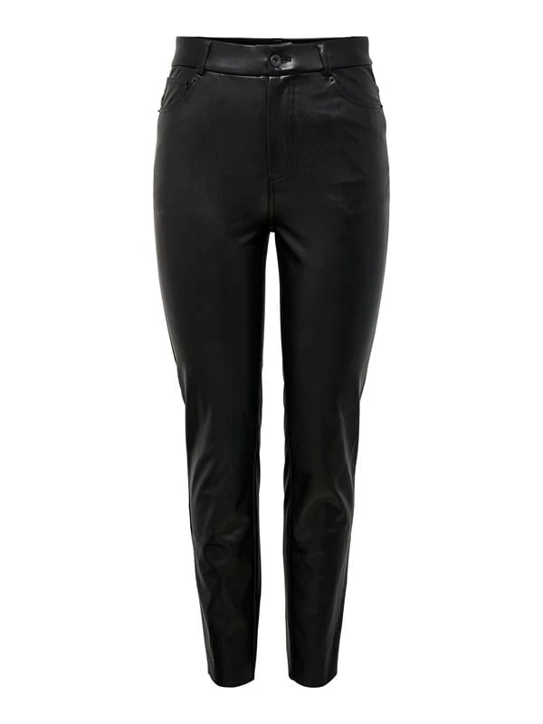 Only Onlemıly Hw St Ank Faux Leather Pnt Noos Kadın Deri Pantolon - Siyah L-32