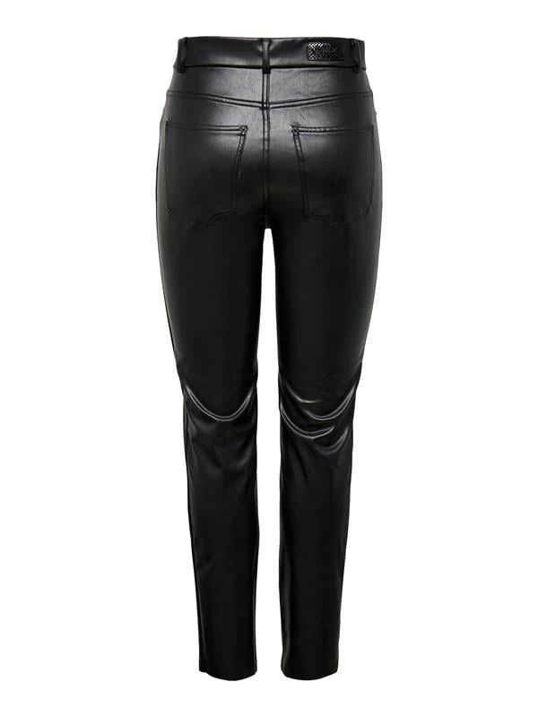 Only Onlemıly Hw St Ank Faux Leather Pnt Noos Kadın Deri Pantolon - Siyah L-32