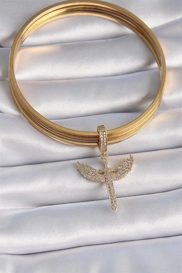 Amazing jewelry様 Pirinç Gold Renk Zirkon Taşlı Mikail Model Ajda Charm - allkaria.com