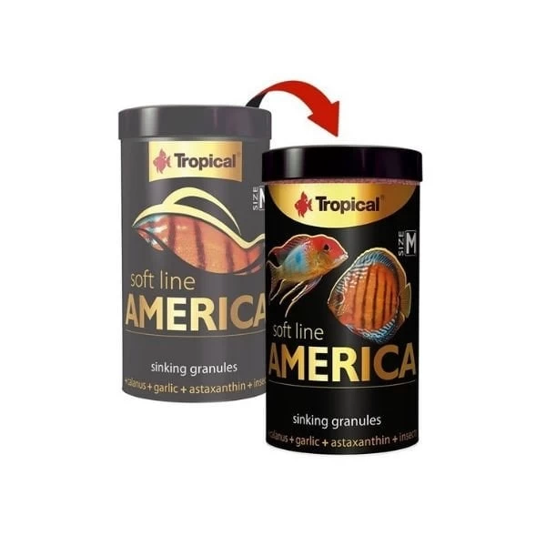 Tropical Softline Amerikan Cinsi Balıklar Için Yumuşak Granül Balık Yemi Medium 100 Ml 60 Gr