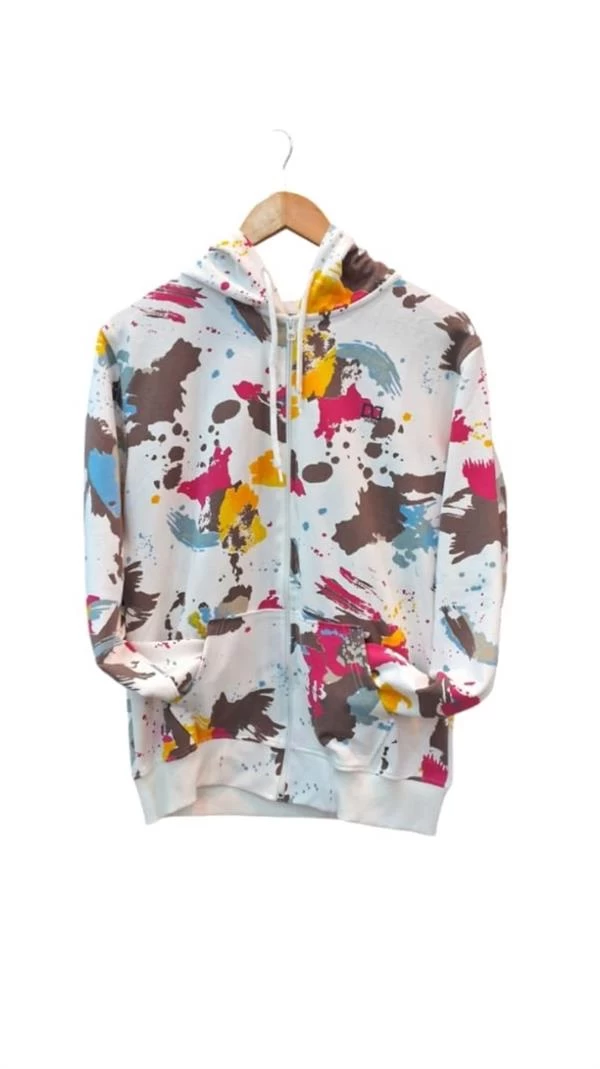 Fermuarlı Kadın Sweatshirt Batik Bk - Renk: Bk, Beden: S