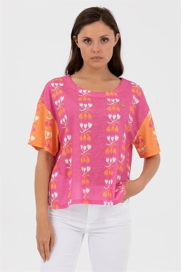 Mada Comfort Kadın T-shirt - Renk: Pembe, Beden: Xlarge