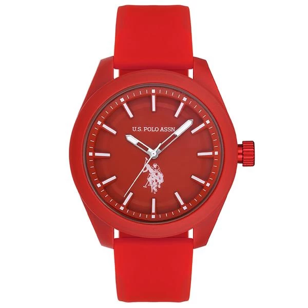 Polo Slikon Kordon Erkek Kol Saat  - Renk: Kirmizi, Beden: 43mm