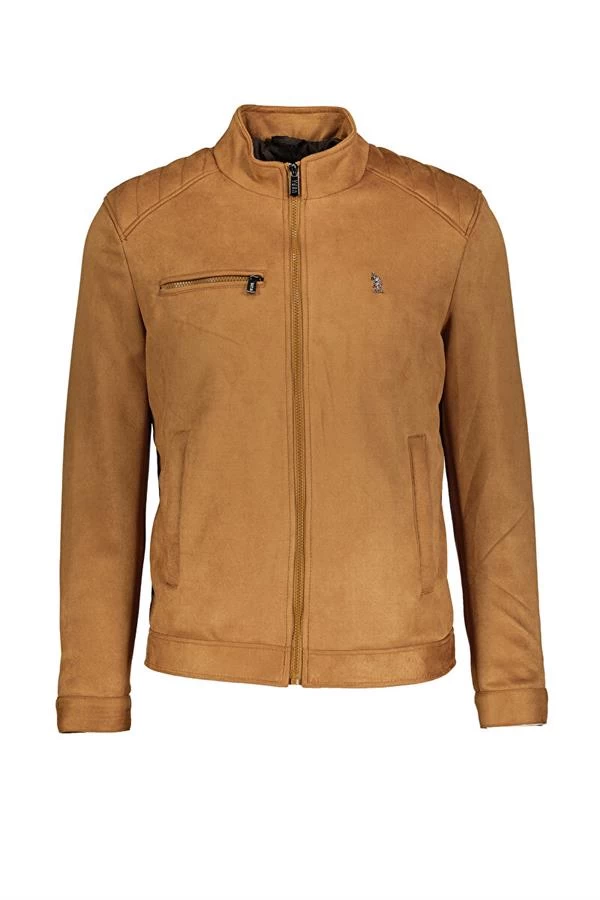 Comfort Fit Erkek Deri Ceket  - Renk: Taba, Beden: 56