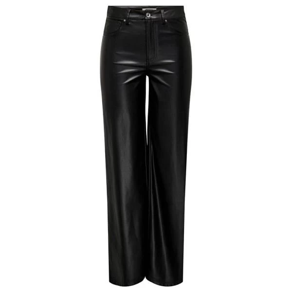 Straight Fit Deri Pantolon  Siyah - Renk: Siyah, Beden: L-32