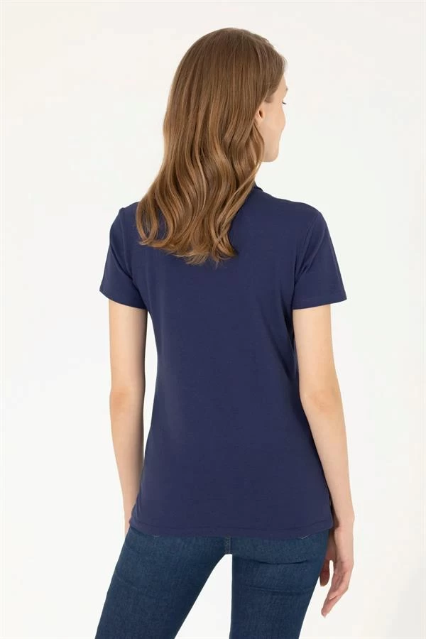 Kadın Polo Yaka T-shırt 1570773  - Renk: Lacivert, Beden: Medium