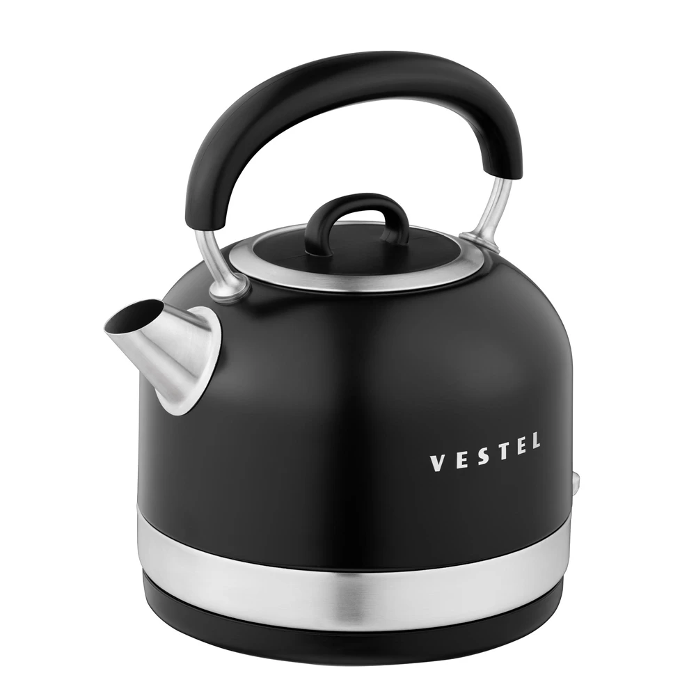 Vestel Retro Siyah 2200 W 1.7 Lt Celik Kettle