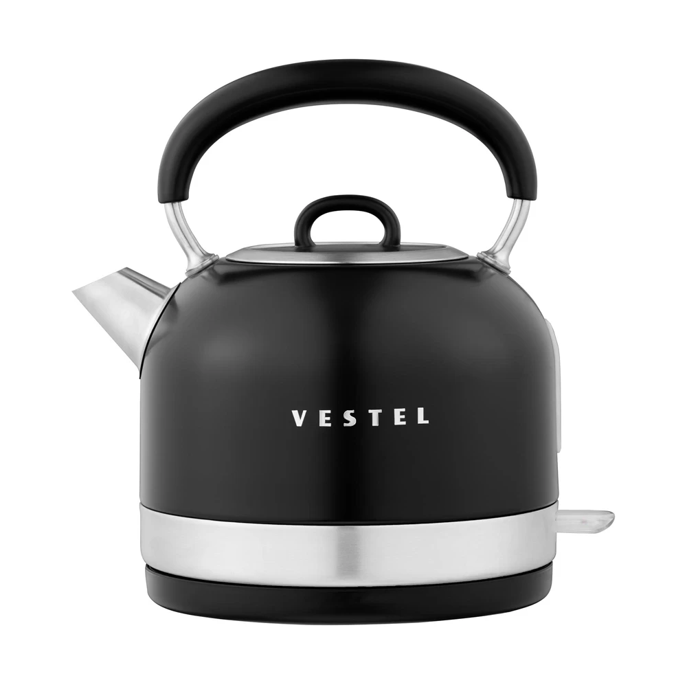 Vestel Retro Siyah 2200 W 1.7 Lt Celik Kettle
