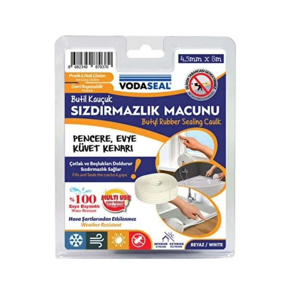Vodaseal Kauçuk Sızdırmazlık Macunu Beyaz 4,5mmx8mt