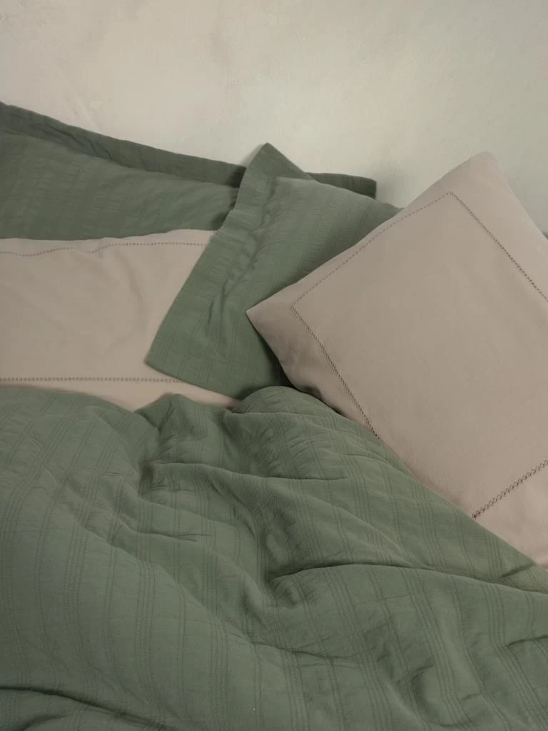 Cotton Box  Çift Kişilik Yatak Örtülü Pike Takımı Natura Vilo Yeşil