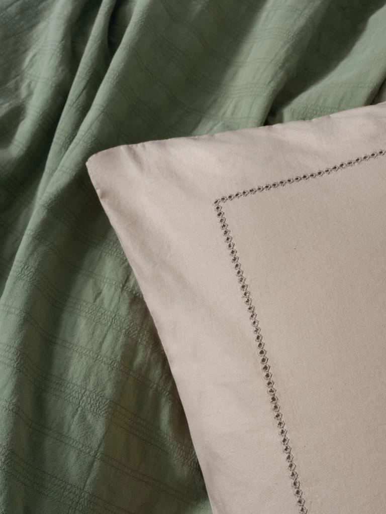 Cotton Box  Çift Kişilik Yatak Örtülü Pike Takımı Natura Vilo Yeşil