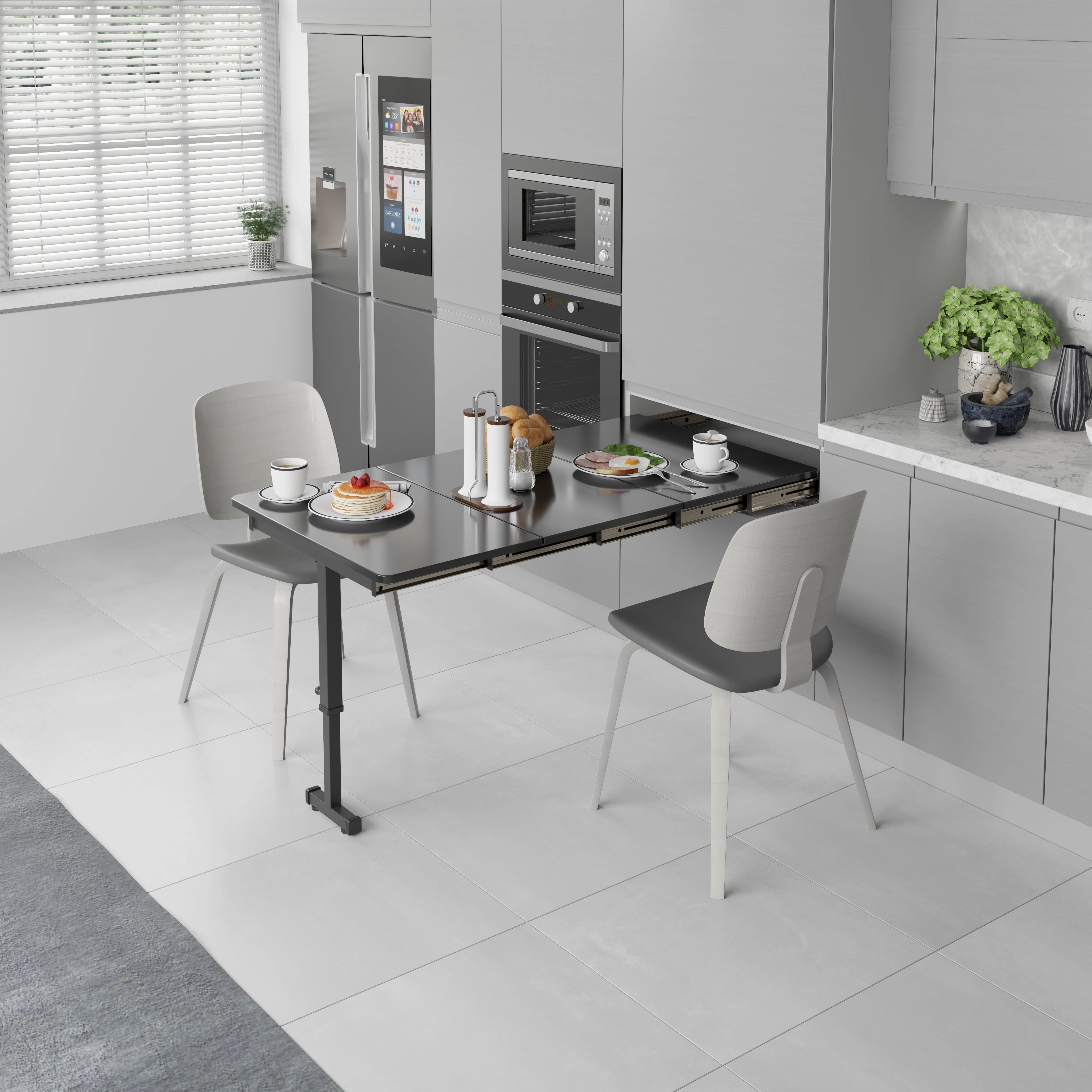 Starax S-2145-A Ayakli Katlanir Masa Mekanizmasi 564*515*125 Antrasit 60 Cm