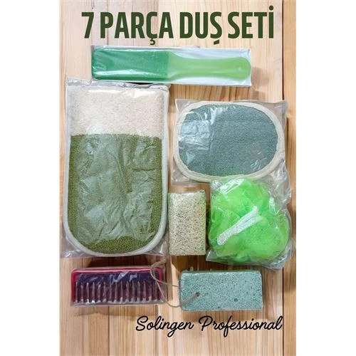 Modacar 7 Parça Banyo Duş Seti Kese Lif Sabun Törpü Tarak Seti Solingen Professional