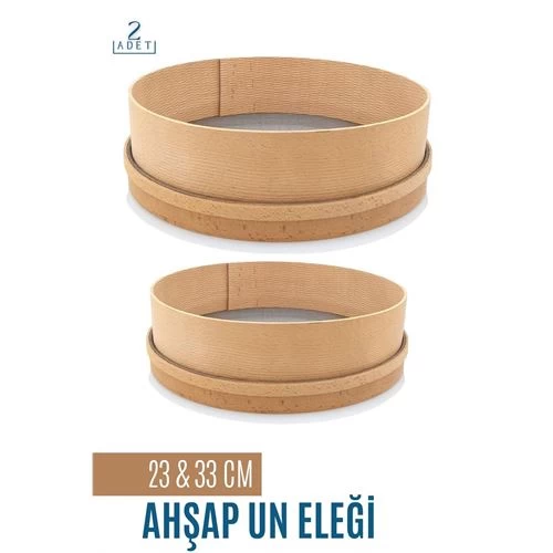 Modacar Ahşap Un Eleği 23 Ve 33 Cm 2 Li Set