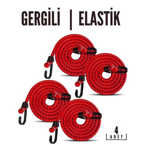 Modacar Gergili Bagaj Lastiği 2 Kancalı 4 Lü Paket