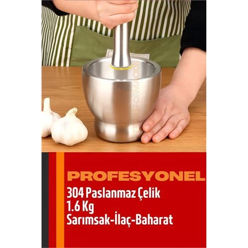 Modacar  Sarımsak Ezici Sarımsak Havanı 304 Paslanmaz Çelik Baharat İlaç Ezici