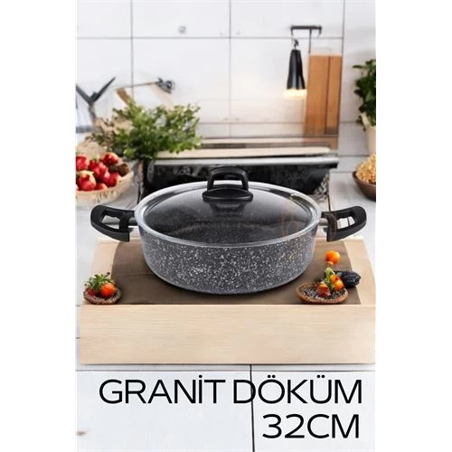 Modacar Eco Granit Döküm Basık Tencere 32 Cm Dies Design