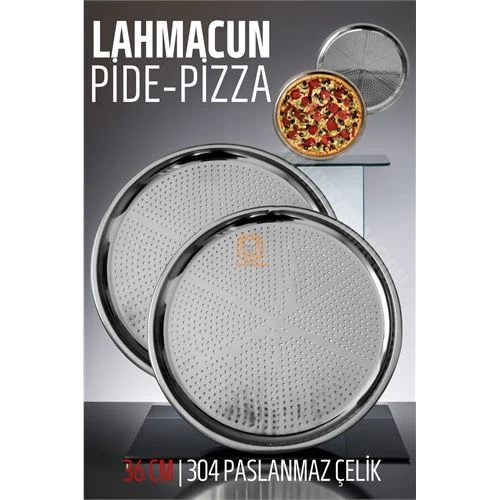 Modacar Lahmacun Pizza Pide Pişirme Tepsisi 36 Cm 2 Li Set