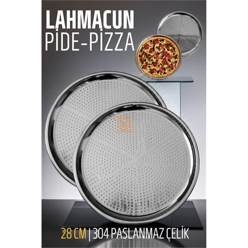 Modacar Lahmacun Pizza Pide Pişirme Tepsisi 28 Cm 2 Li Set