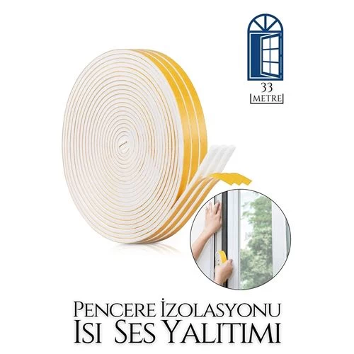 Modacar Pencere Ses Isı Yalıtım Sünger Bant 33 Metre