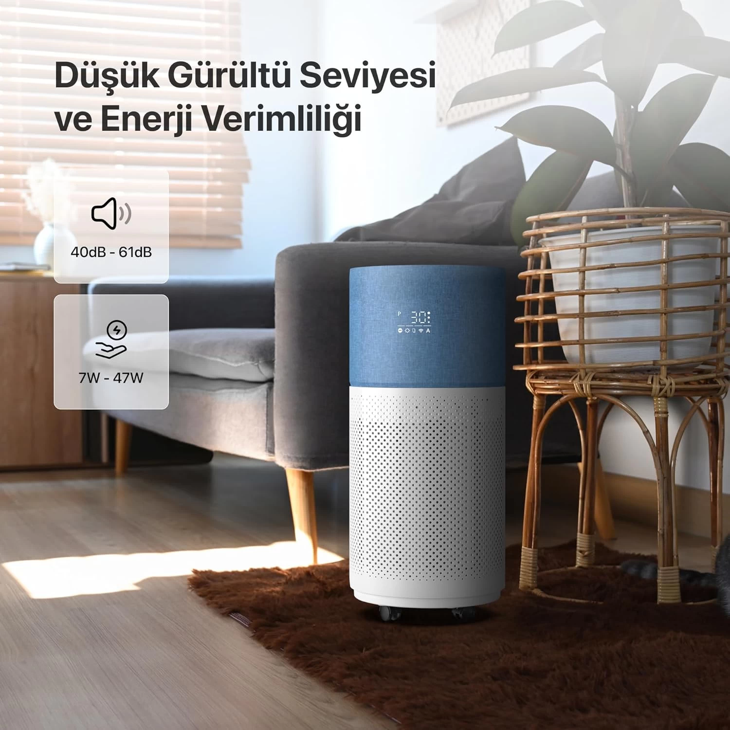 Xenon Smart X7420_m2 Akilli Hava Temizleyici Mavi