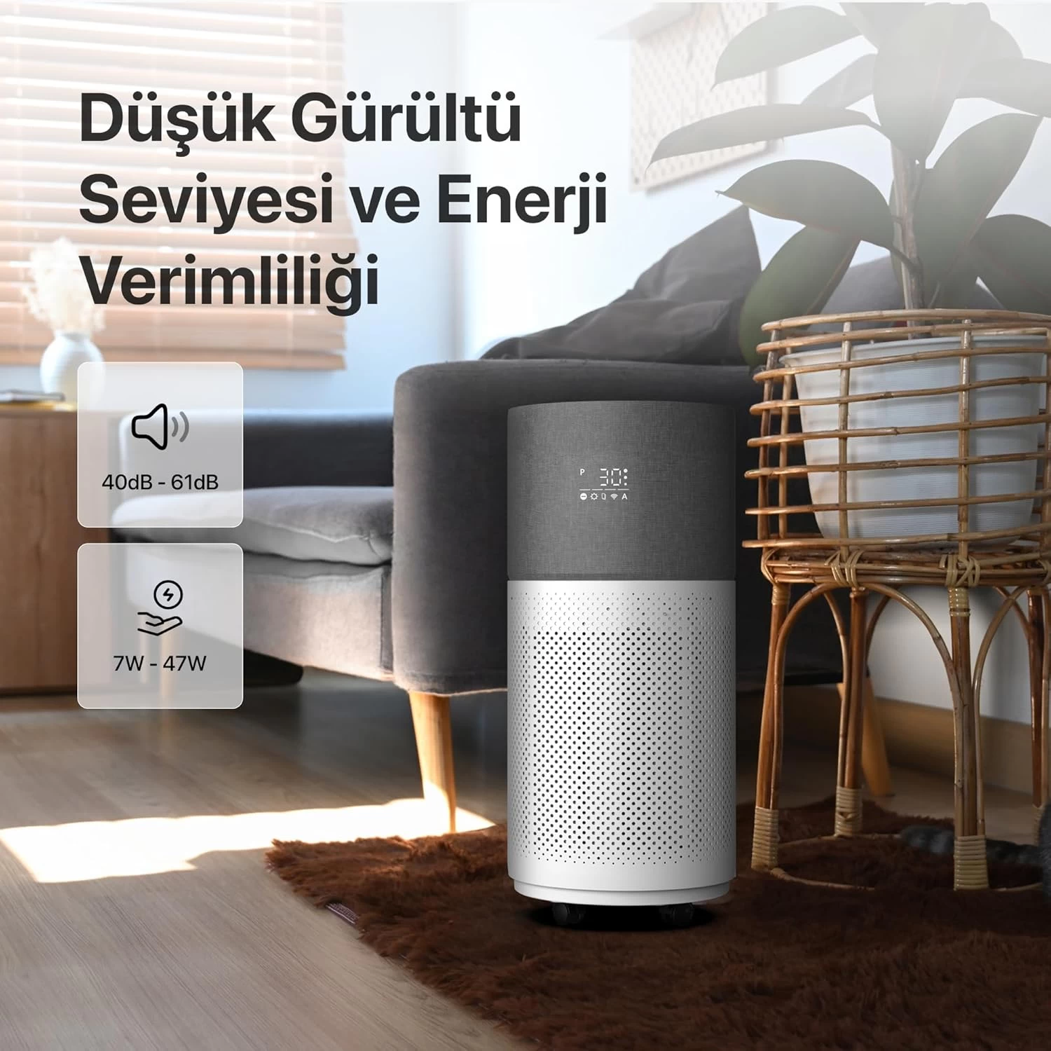 Xenon Smart X7420 M0 Akilli Hava Temizleyici Gri