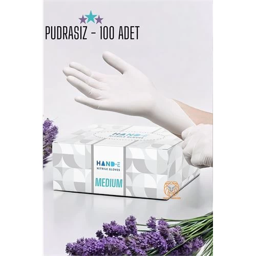 Modacar Kuaför Eldiven Güzellik Salonu Berber Dövme Eldiveni Medium Beyaz 100 Adet