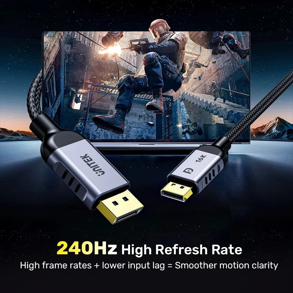 Unitek Display Port 2.1 %100 Bakir 2mt 16k&60hz (c1626gy01-2m)