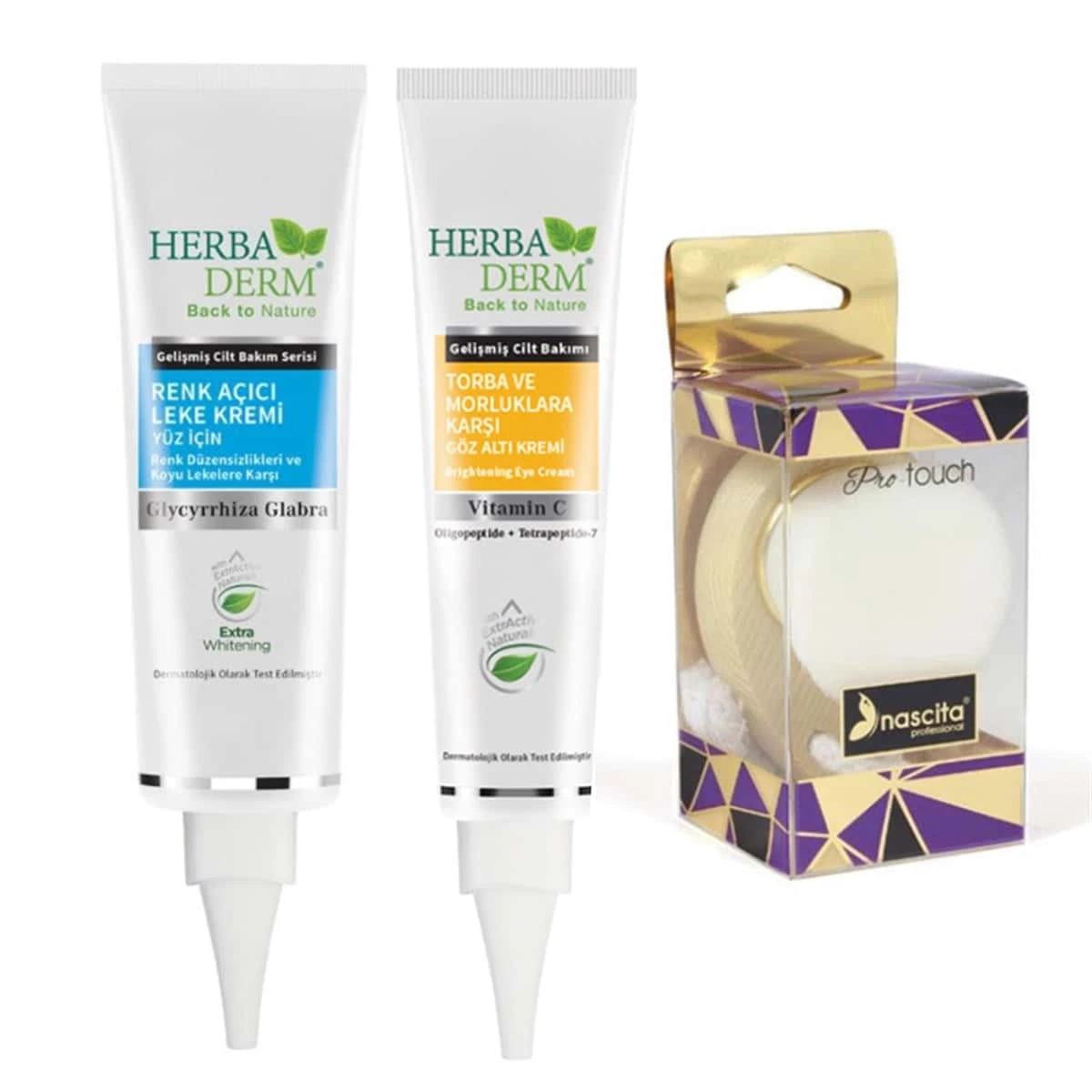 Herbaderm Süper Set Renk Açıcı+göz Çevresi Kremi Yüz Temizleme Fırçası Hediyeli
