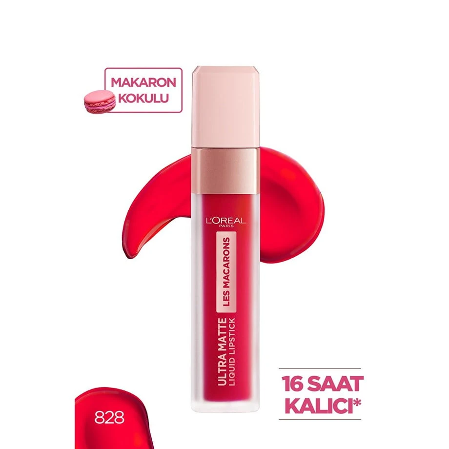 L'oreal Paris Les Macarons Ultra Matte Liquid Lipstick Ruj - 828 Framboise Frenzy