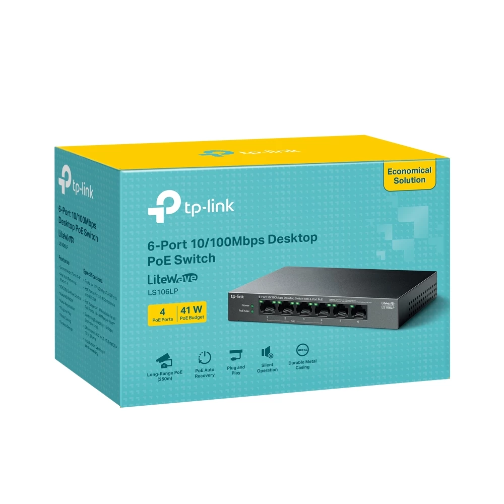 Tp-link Ls106lp 6 Port 10/100 YÖnetİlemez Poe Switch