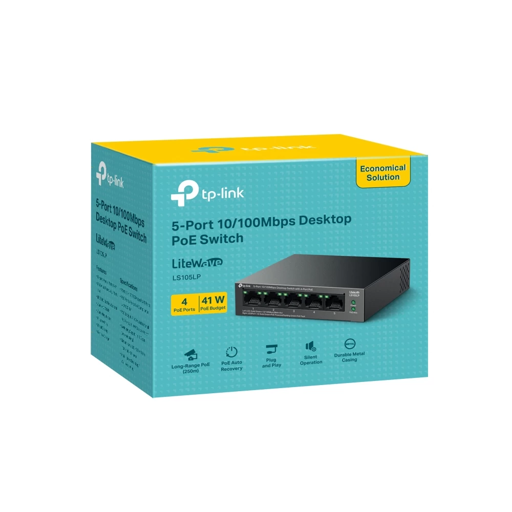Tp-link Ls105lp 5 Port 10/100 Poe Switch