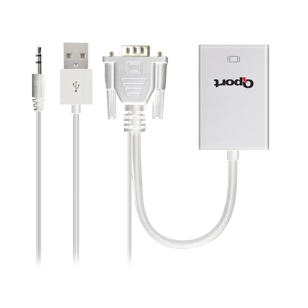 Qport Q-vh Vga To Hdmi Çevİrİcİ + Ses Kablosu