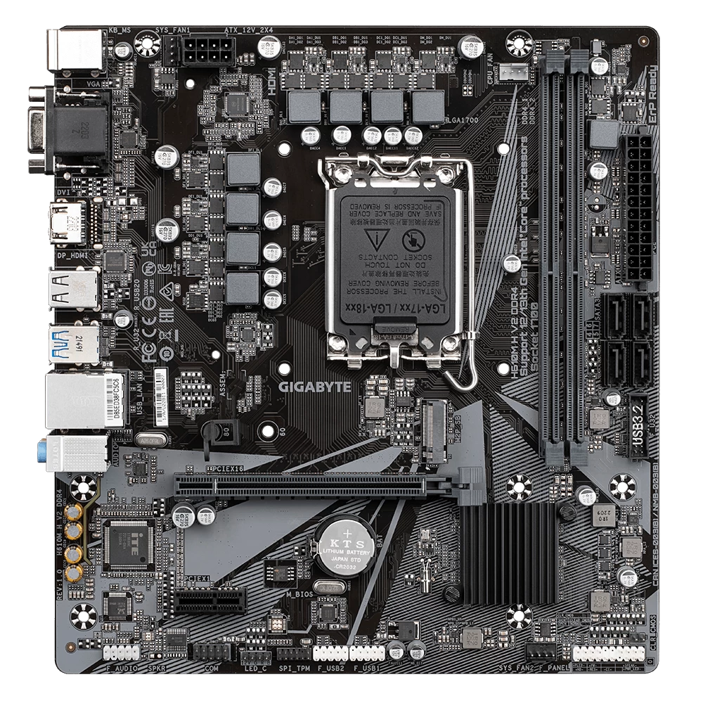 Gigabyte H610m H V2 3200mhz(oc) M.2 Matx 1700p