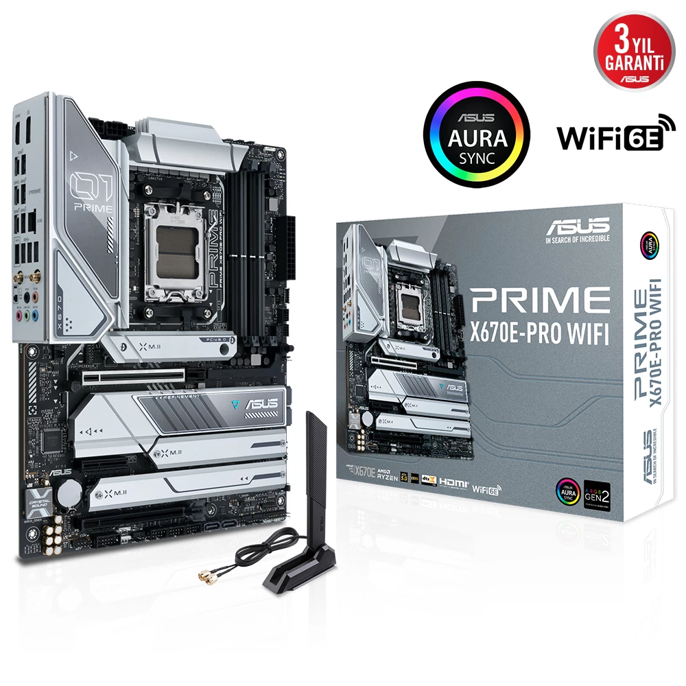Asus Prime X670e-pro Wifi Ddr5 6400mhz Dp Hdmi M.2 Am5