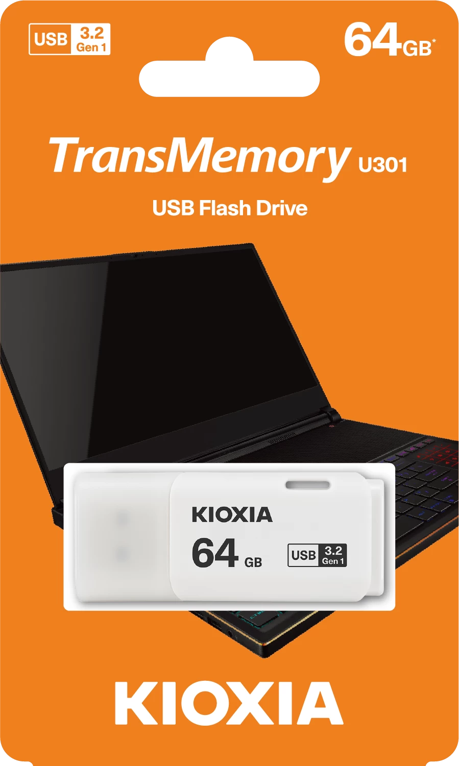64gb Usb3.2 Gen1 Kioxia Beyaz Usb Bellek Lu301w064gg4