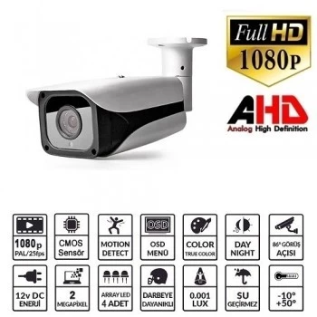 Ezcool Ez-5525hd 2 Mp 2.8-12mm Vf Lens 4 Array Ahd Bullet Kamera
