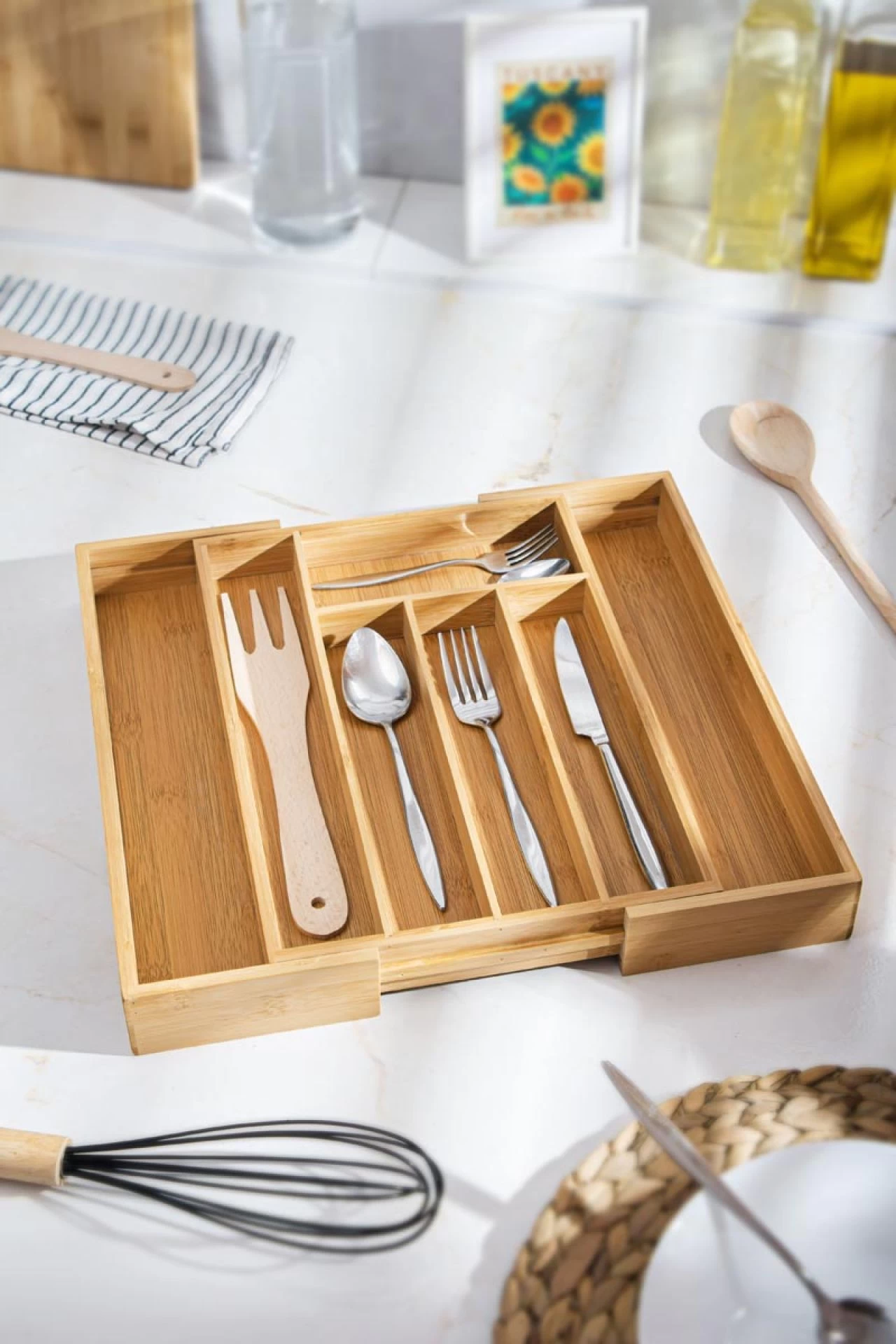 Bambu Ayarlanabilir Çekmece Içi Kaşıklık & Çekmece İçi Organizer  (25*35*5 / 39*35*5)