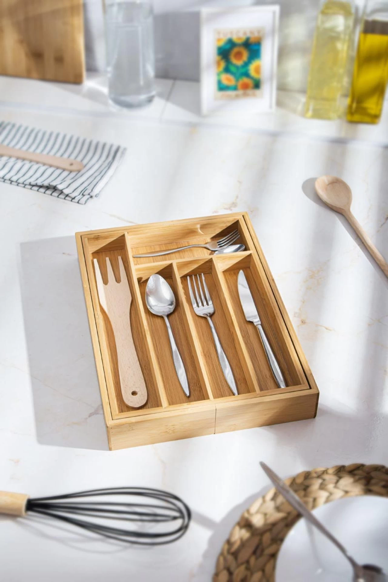 Bambu Ayarlanabilir Çekmece Içi Kaşıklık & Çekmece İçi Organizer  (25*35*5 / 39*35*5)