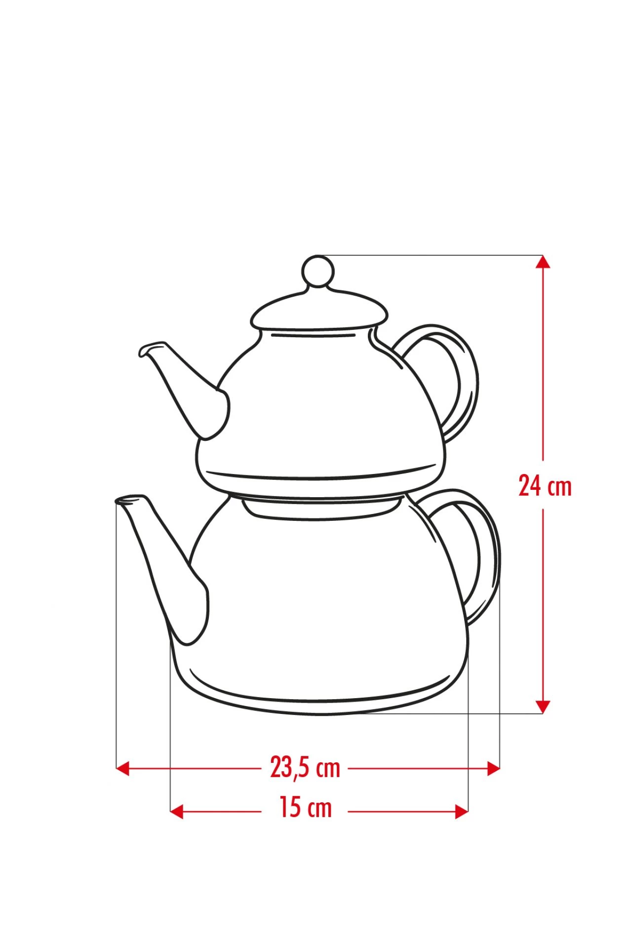 Dore Isaya Dayanıklı Borosilikat Cam Çaydanlık 750 / 1300 Ml