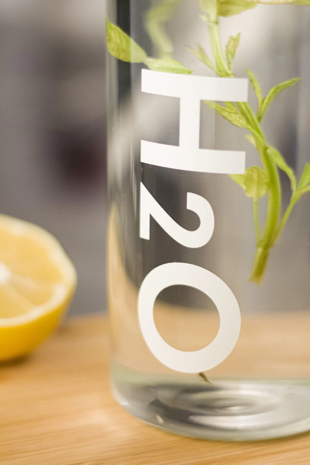 H2o Borosilikat Cam Matara Vakum Kapaklı Su Şişesi Suluk Beyaz 1000 Ml