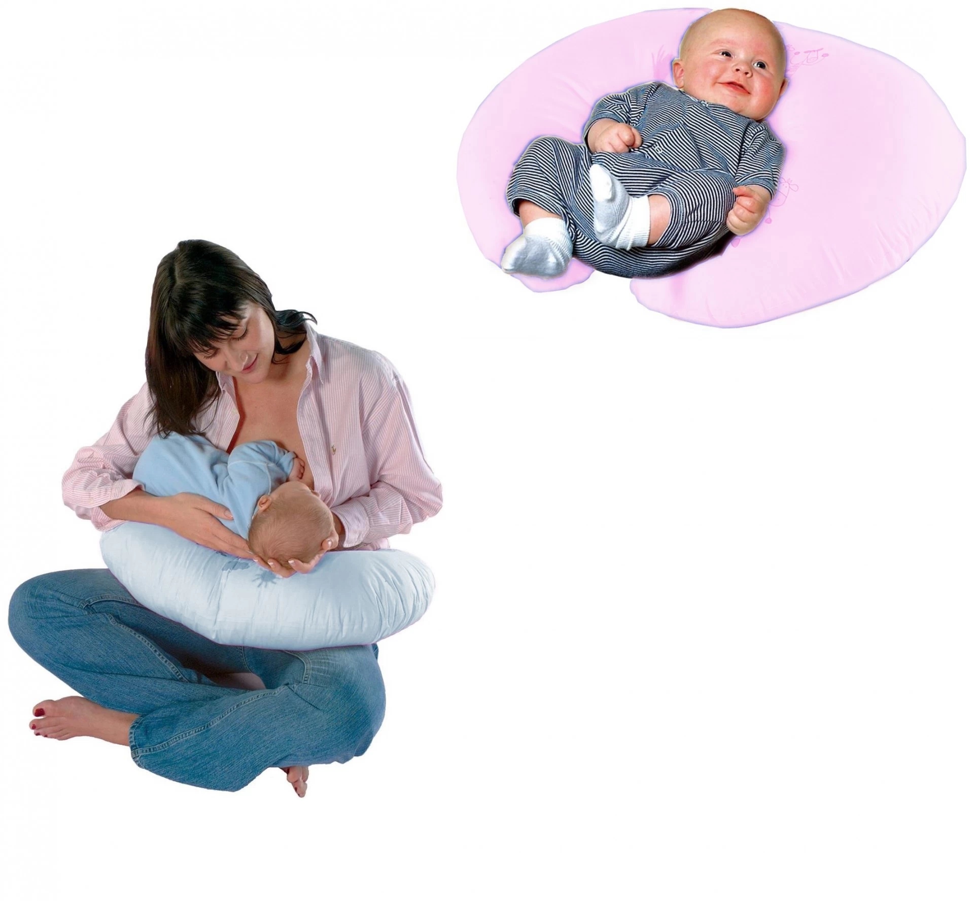 Sema Baby Emzirme Ve Bebek Destek Minderi - Mavi Fiyonk