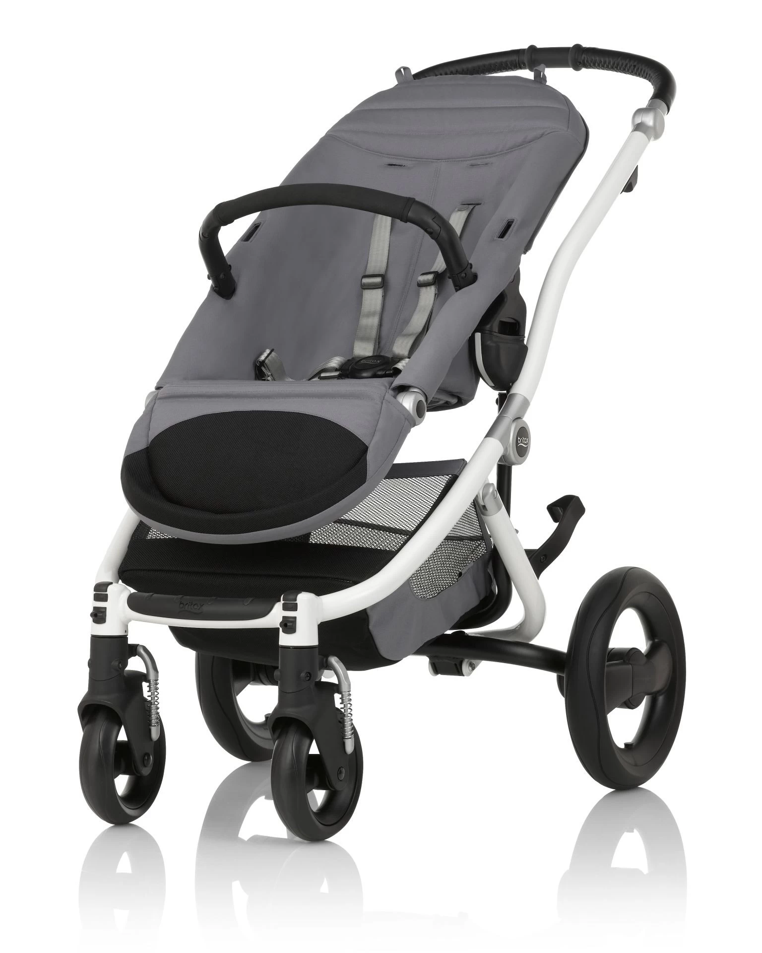 Britax Römer Affinity 2 Bebek Arabası Gri Kumaş Beyaz kasa + Kırmızı Renk Paketi Hedİye