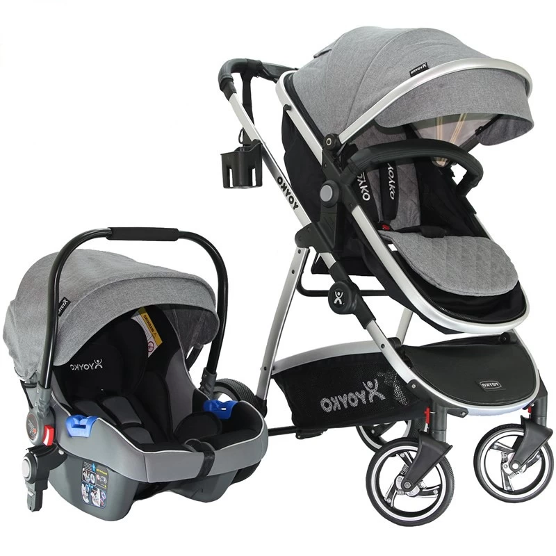 Yoyko City Seyahat Sistem Bebek Arabası 3 In 1 Gri Silver