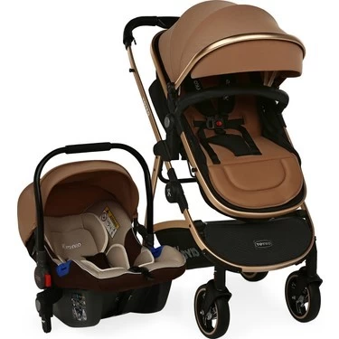 Yoyko City Seyahat Sistem Bebek Arabası 3 In 1 Kahve Rose