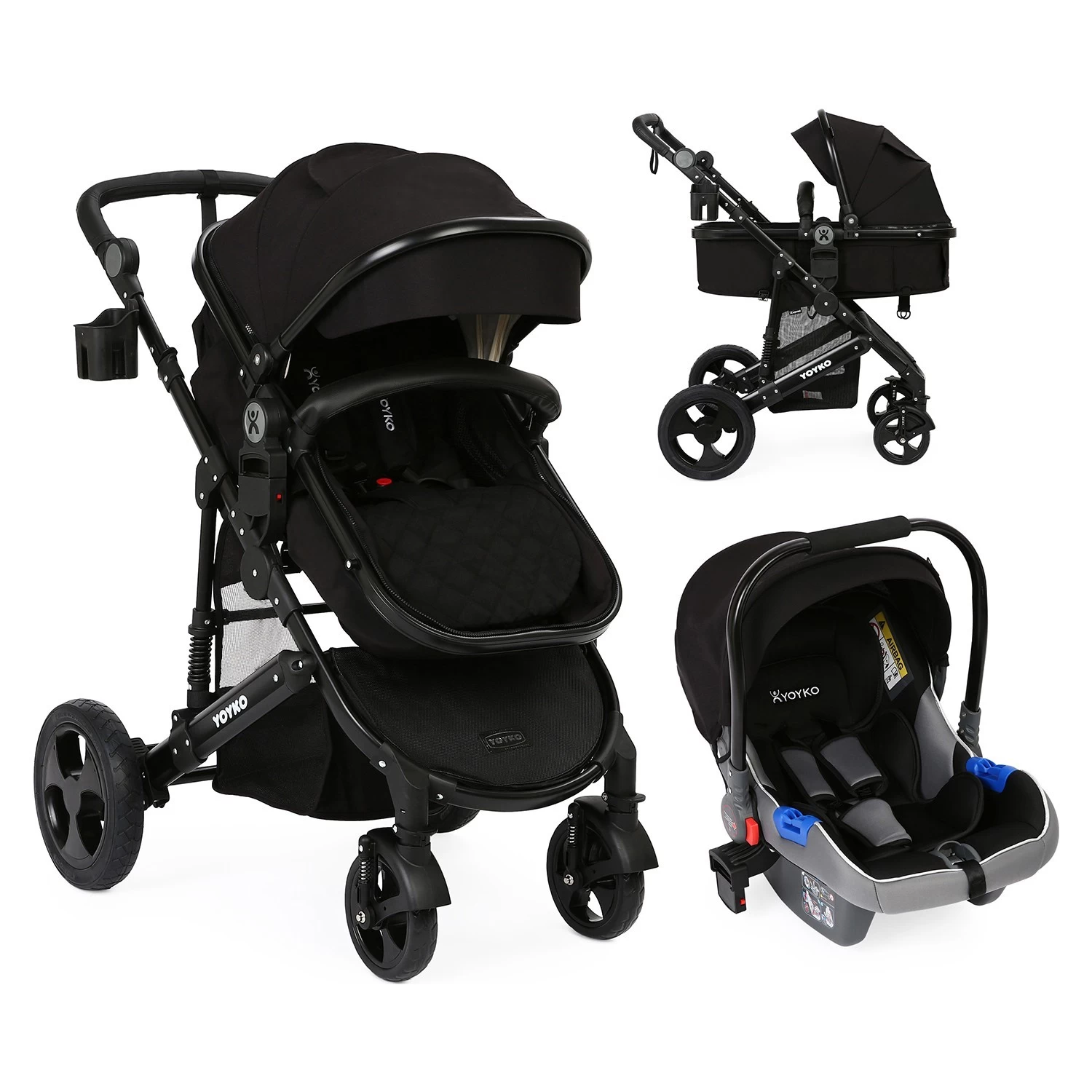 Yoyko Ultimate Travel Sistem Bebek Arabası 3 In 1 Siyah