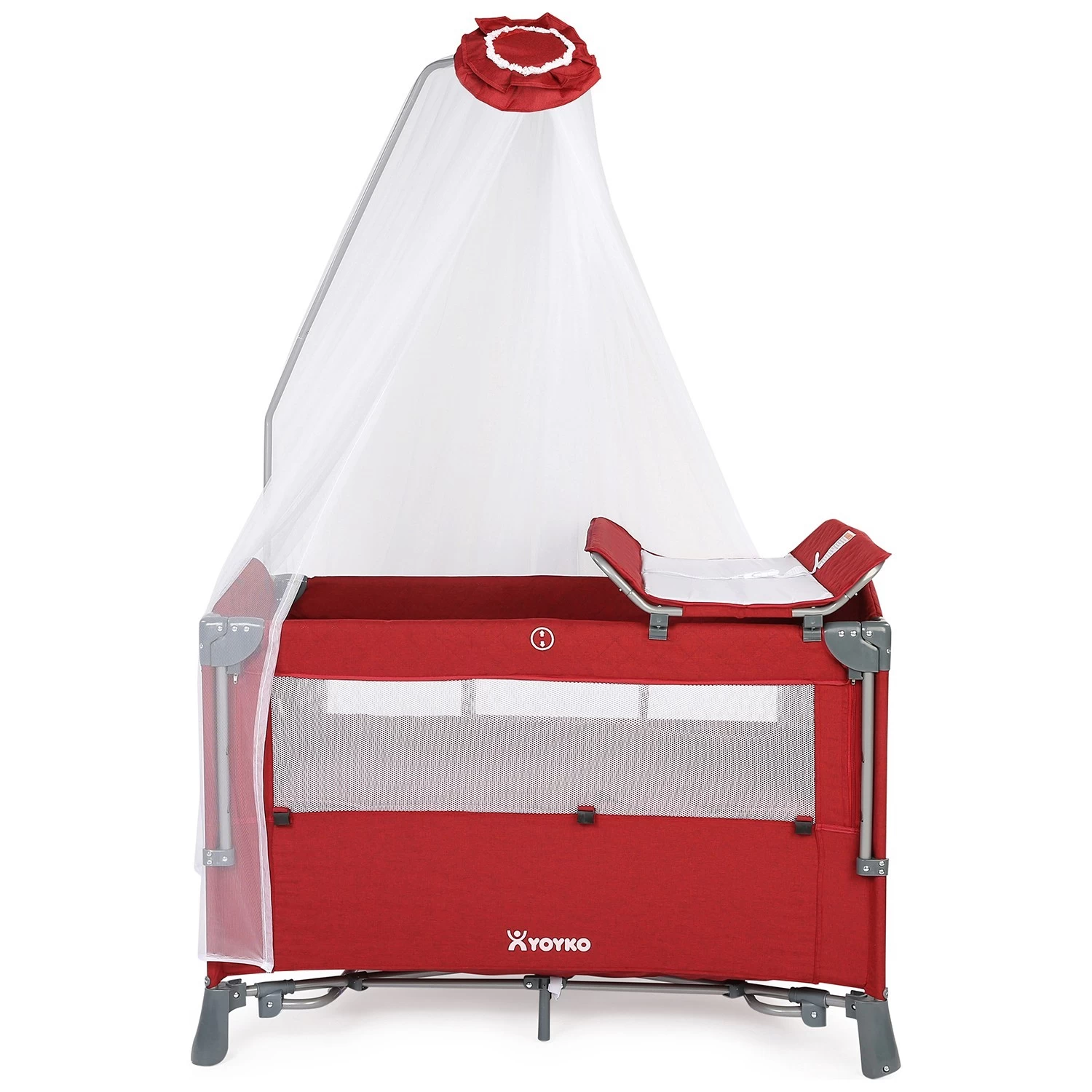 Yoyko Exclusive Comfort 8 In 1 Anne Yanı Park Yatak Oyun Parkı 70x110 - Bordo