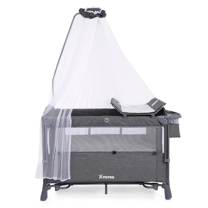 Yoyko Exclusive Comfort 8 In 1 Anne Yanı Park Yatak Oyun Parkı 70x110 - Gri