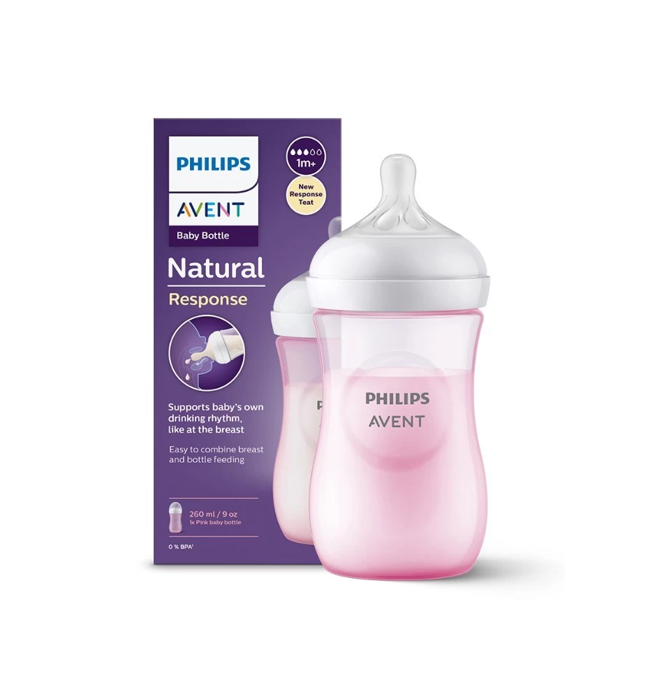 Philips Avent Natural Response Pp Pembe Biberon 1+ Ay 260 Ml Scy903/11